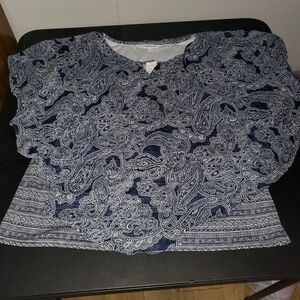 Westport blue paisley layered blouse